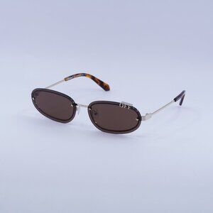 Off-White OERI13M MIAMI 7664 Sunglasses Gold Oval Frame, Brown Lenses